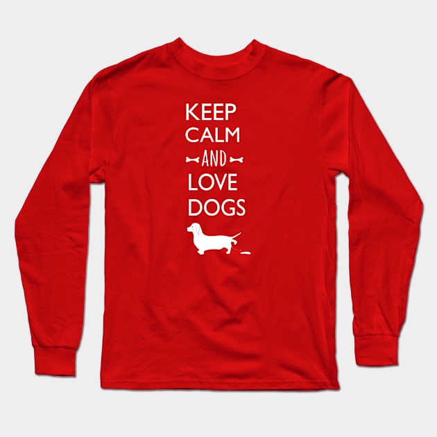Keep clam and love dogs Long Sleeve T-Shirt by osaya